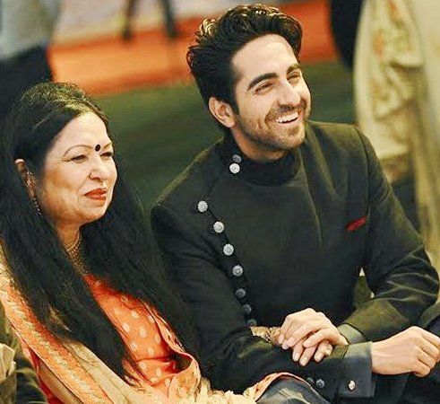 Pandit P Khurrana's wife and son Ayushmann Khurrana
