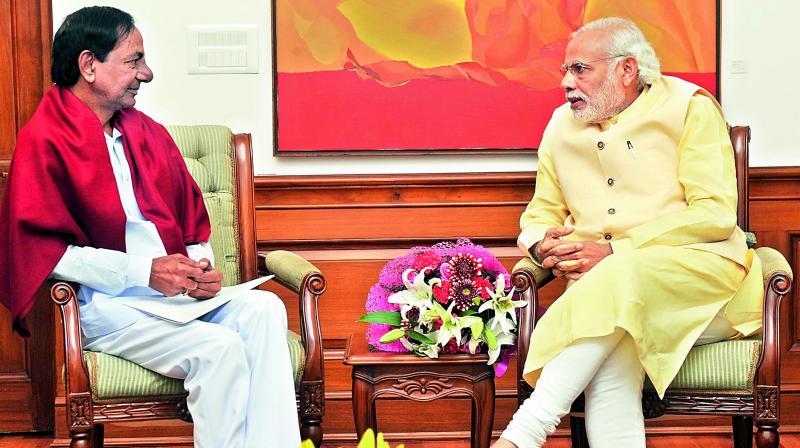 KCR with PM Narendra Modi