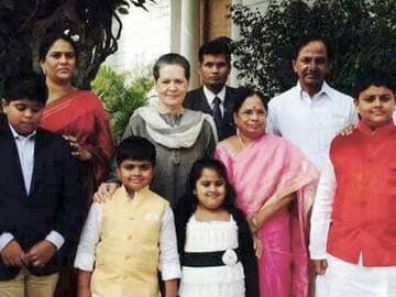 KCR with Sonia Gandhi