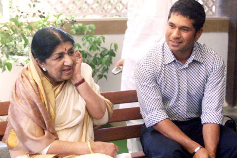 Lata Mangeshkar with Sachin Tendulkar