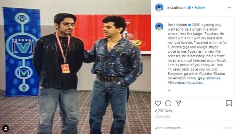 Palash Sen's Instagram Post About Ayushmann Khurrana