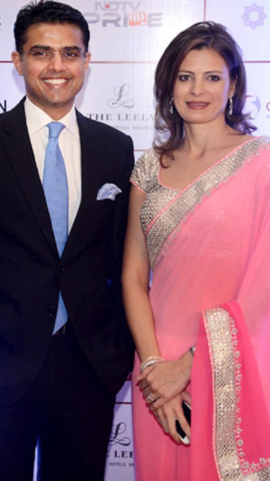 Sarah Pilot with her husband Sachin Pilot