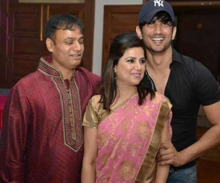 Sushant Singh Rajput With His Brother-in-law Om Prakash Singh and Sister