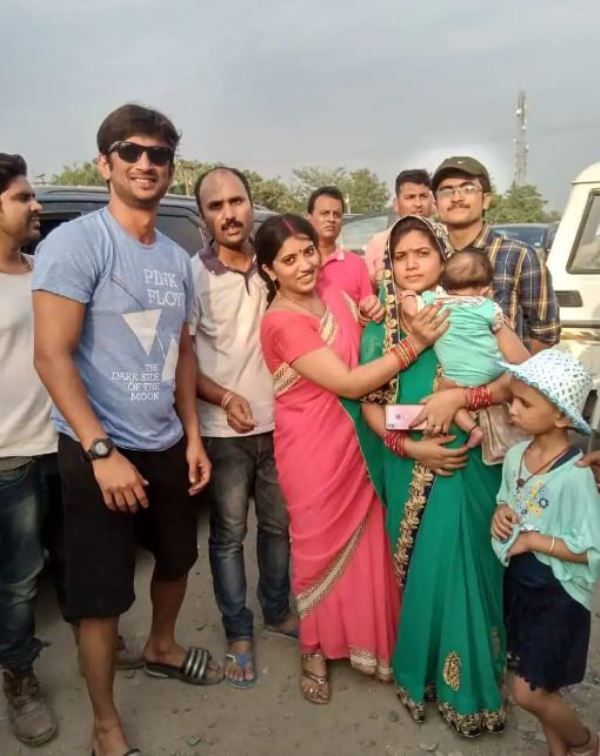 Sushant Singh Rajput with his family members at his village in Bihar