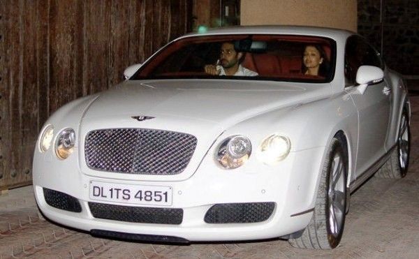 Abhishek Bachchan inside his Bentley Continental GT