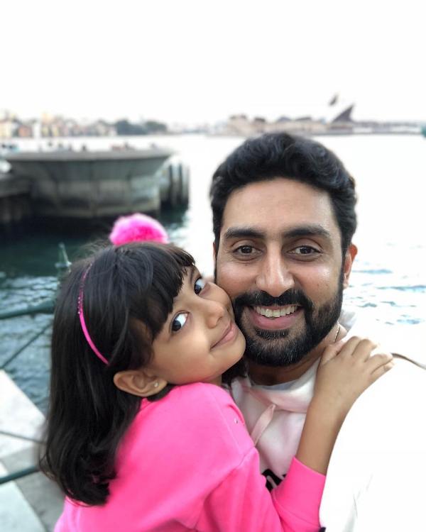 Abhishek Bachchan with his daughter