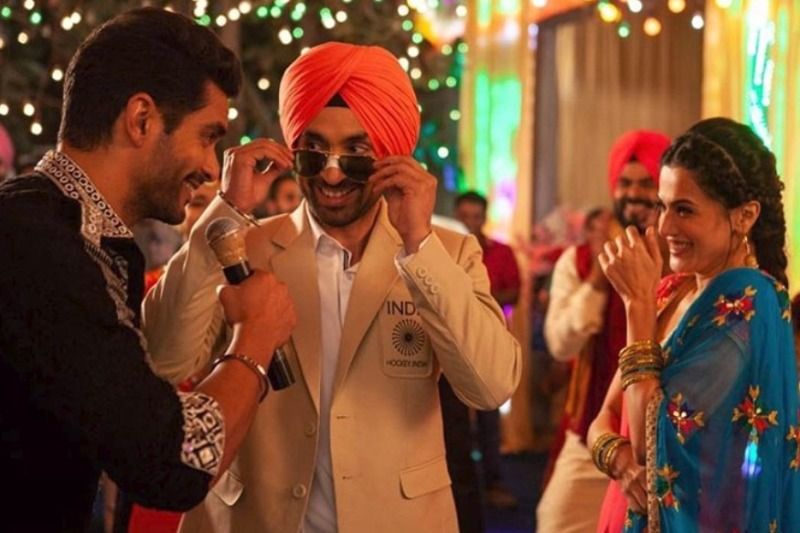 Angad Bedi, Taapsee Pannu and Diljit Dosanjh in a still from Soorma