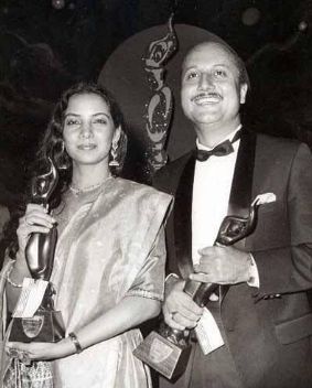 Anupam Kher With His Filmfare Best Actor Award for Saaransh