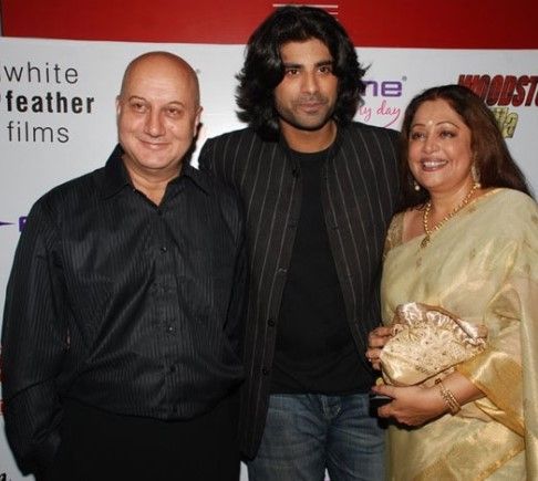 Anupam Kher with his Son Sikander Kher and Wife Kirron Kher