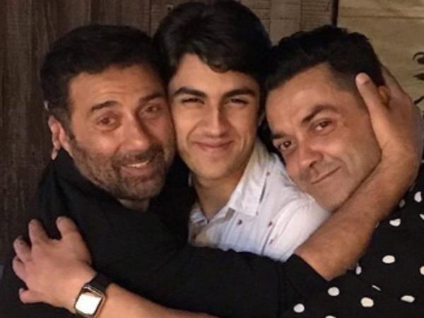 Aryaman With His Father, Bobby Deol (Extreme Right) And Uncle, Sunny Deol (Extreme Left)