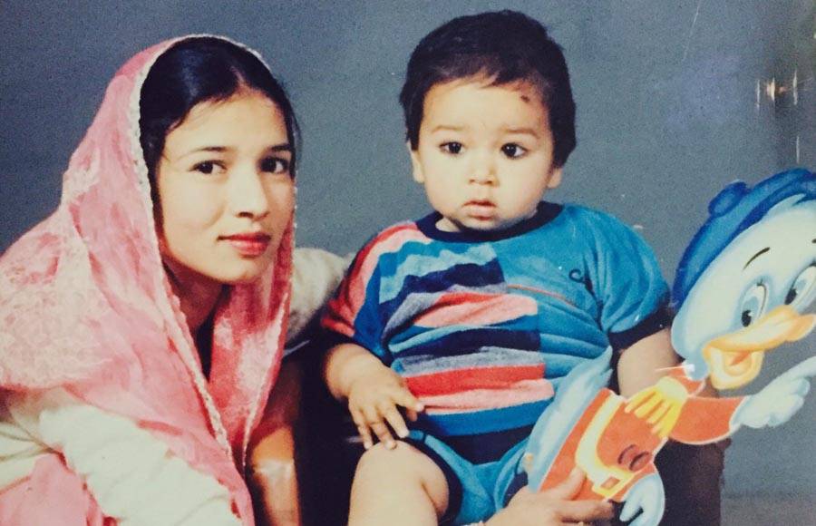 Fahad Ali with his mother