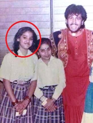 Neeti Mohan with Gurdas Maan in her school days