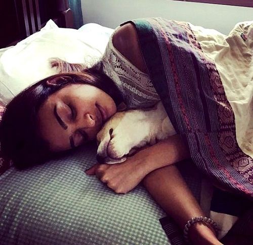Radhika Apte with her pet dog