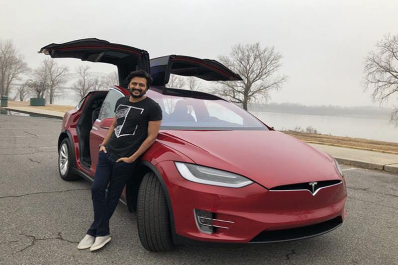 Riteish Deshmukh with his Tesla Model X