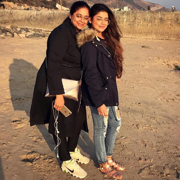 Riva Kishan with her mother