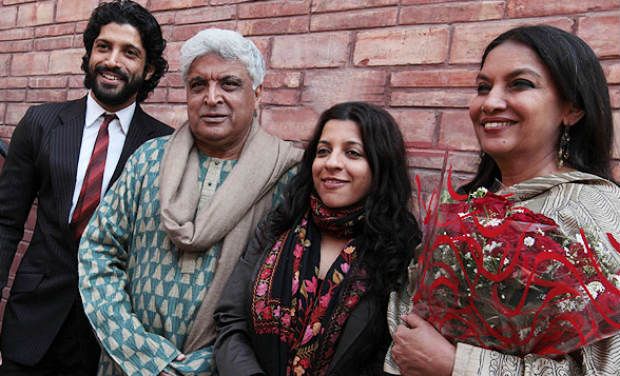 Zoya Akhtar with her father, brother and step mother
