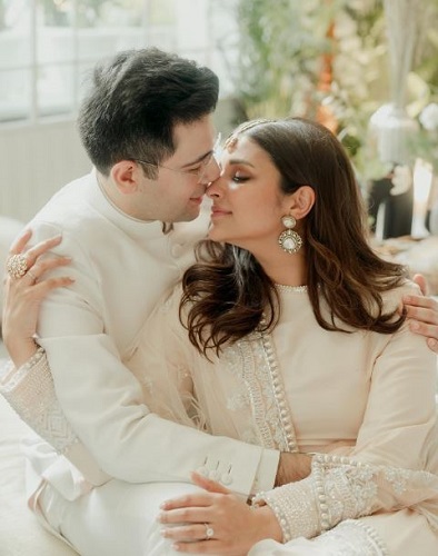 A photo of Parineeti Chopra and Raghav Chadha's engagement 