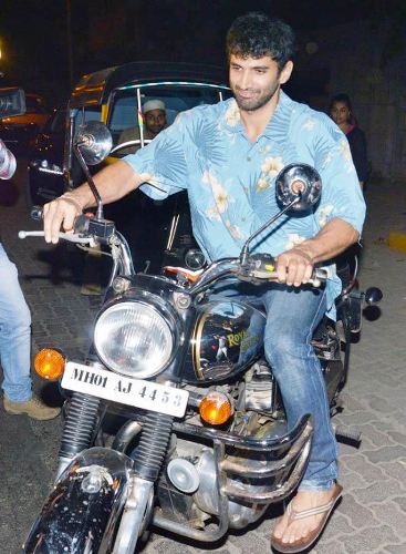 Aditya Roy Kapoor riding his bike