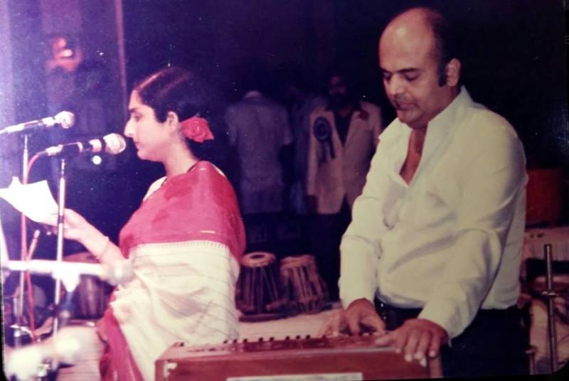 Anuradha Paudwal with her Husband Arun Paudwal