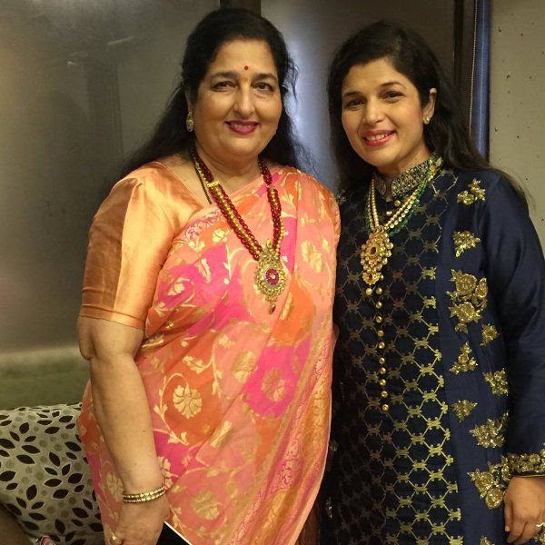 Anuradha Paudwal with her daughter Kavita Paudwal
