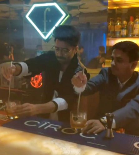 Aparshakti Khurana with a glass of alcohol