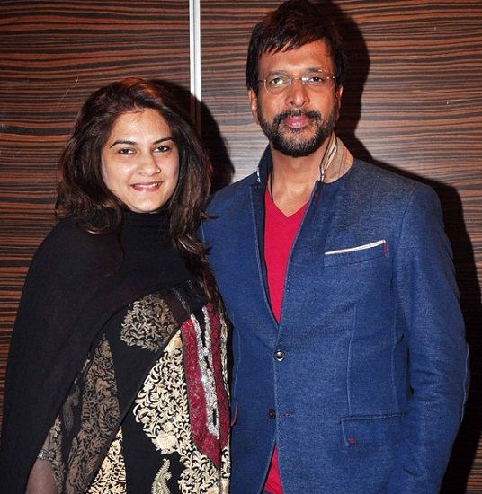 Javed Jaffrey with his wife