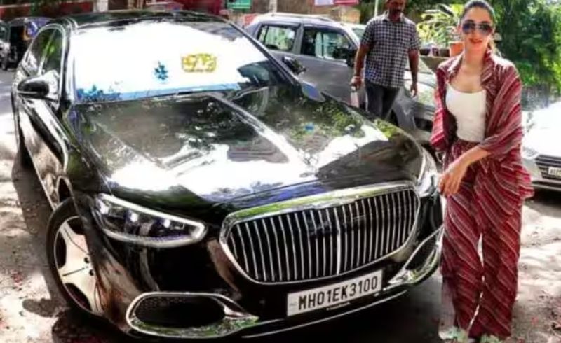 Kiara Advani with her Mercedes Maybach car