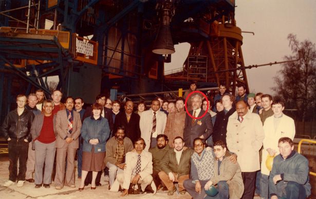 Nambi Narayanan Along With The Other Indian Team And French Scientists After Successful Ground Test Of Vikas Engine In Vernon, France In 1985