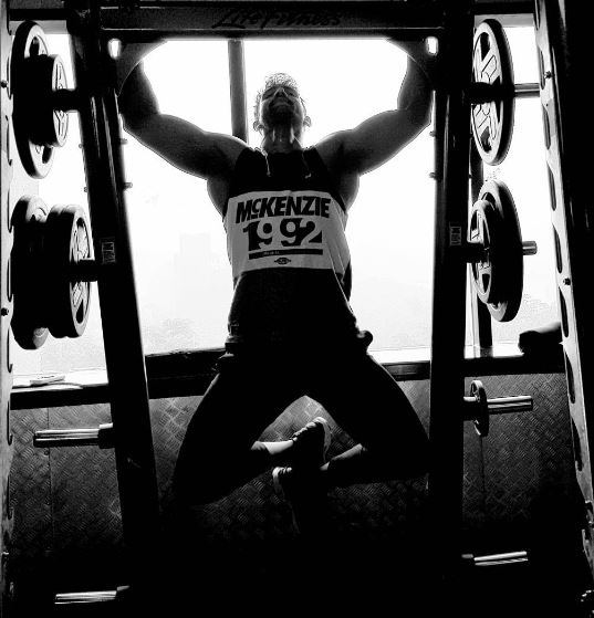 Ram Yashvardhan at a gym doing his workout