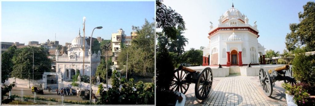 Saragarhi Memorial Gurudwara Amritsar (left) and Saragarhi Memorial Gurudwara Ferozepur (right)