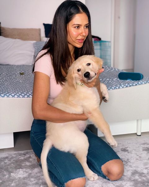 Sonam Bajwa with her pet dog