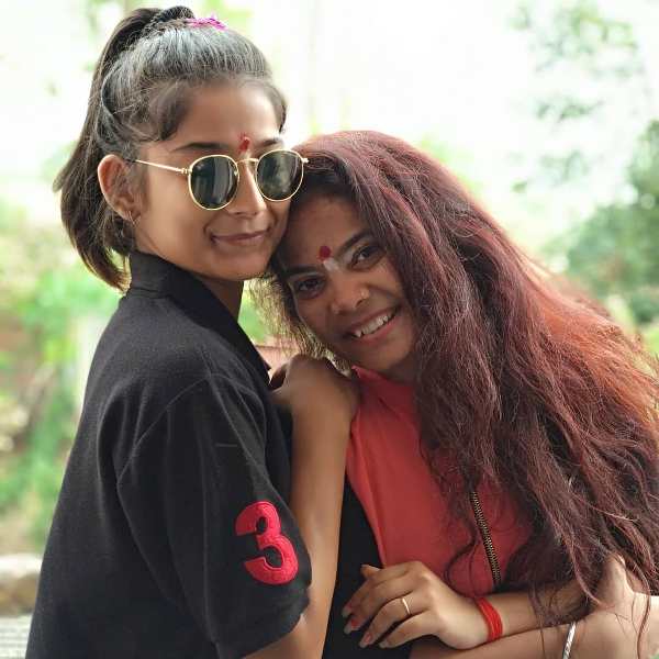 Vartika Jha with her sister
