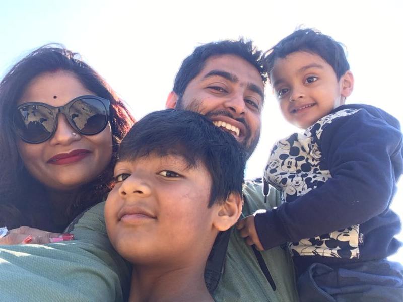 Arijit with his two sons and his wife