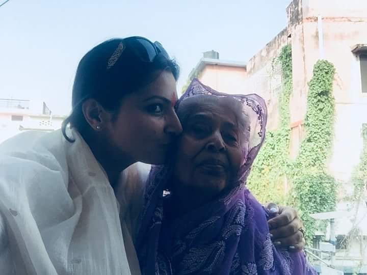 Chitra Tripathi with her grandmother