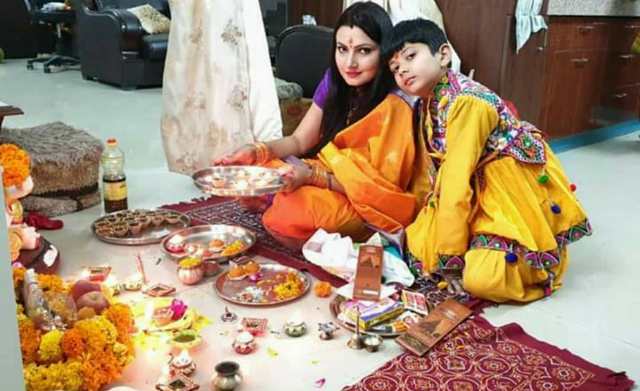 Chitra Tripathi with her son