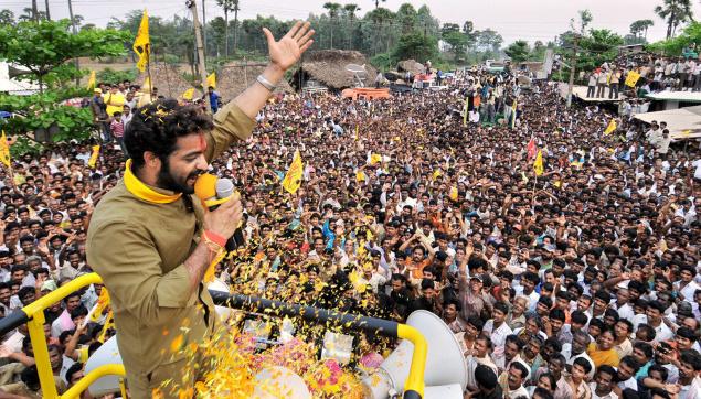 Jr. NTR while campaining for the elections