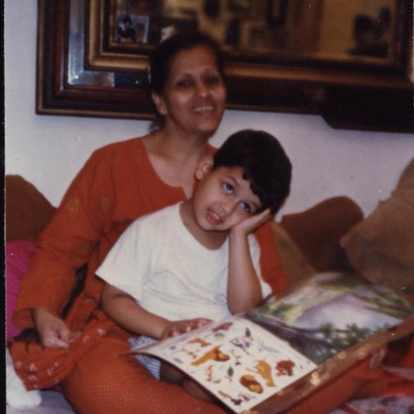 Karan Kapadia with his mother