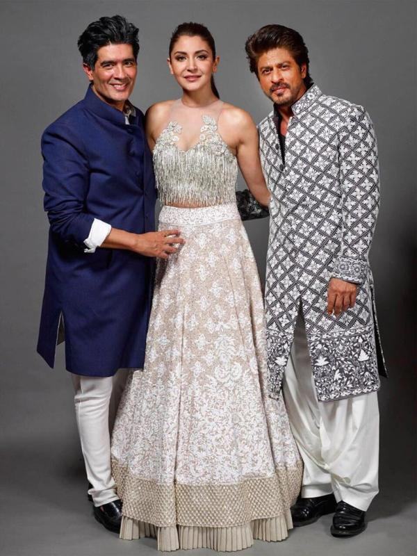 Manish Malhotra with Anushka Sharma and Shah Rukh Khan