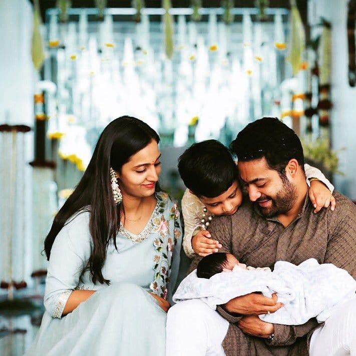 N. T. Rama Rao with his wife and kids