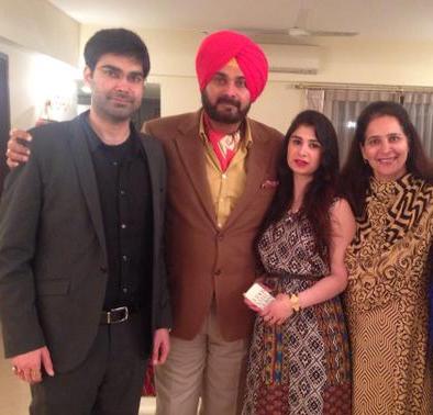 Karan Singh Sidhu with his parents and sister