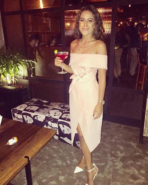 Nia Sharma with a glass of margarita