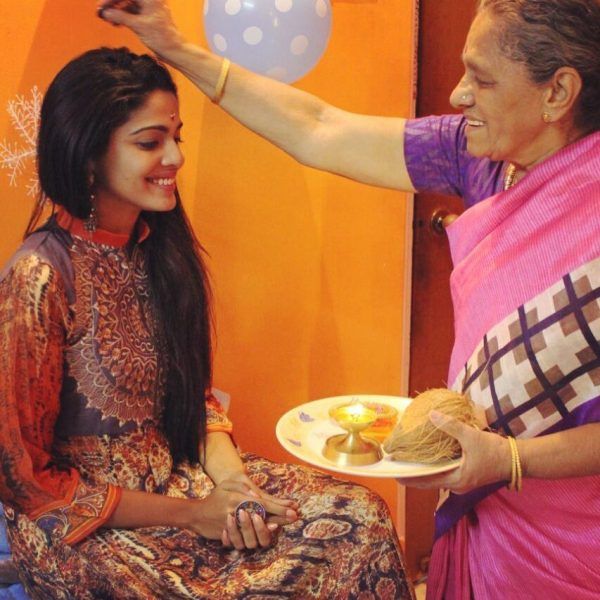 Pooja Sawant with her grand mother