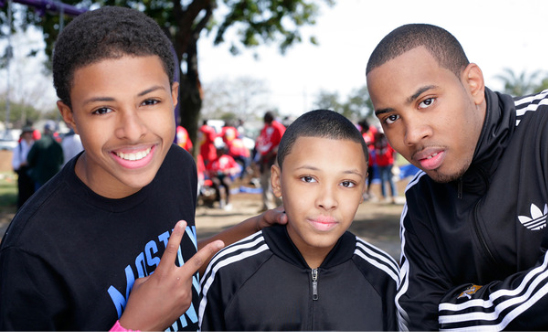 Russy Simmons with his brothers