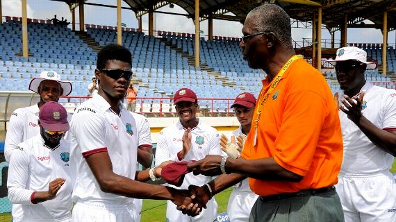 Alzarri Joseph Given The West Indies Cap In His Debut By Former Cricketer Joel Garner