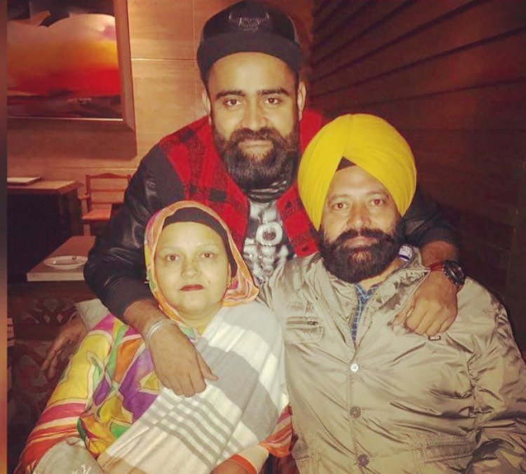 Amrit Maan with his parents