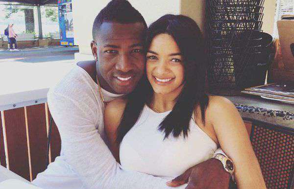 Andre Russell with his wife