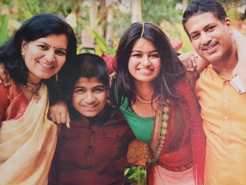 Aparajita Sarangi With Her Husband Santosh Sarangi, Her Son Shikhar Sarangi, And Her Daughter Archita Sarangi