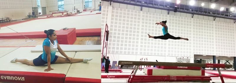 Dipa Karmakar practising gymnastics