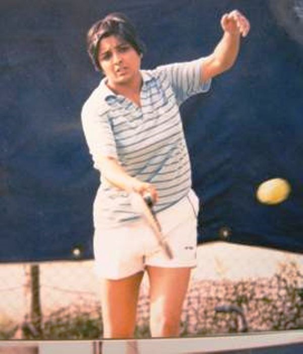 Kiran Bedi playing Tennis