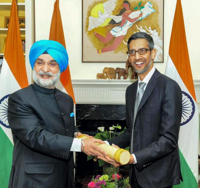 On 3 December 2022, India’s Ambassador to the US Taranjit Singh Sandhu handed over the Padma Bhushan award to Pichai